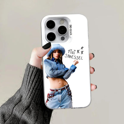 TINI Martina Stoessel Phone Case For iPhone 16,15,14,13,12,11,Pro,Max,Plus,Mini,XS,SE Anti Fall Gray White Matte Hard Bumper