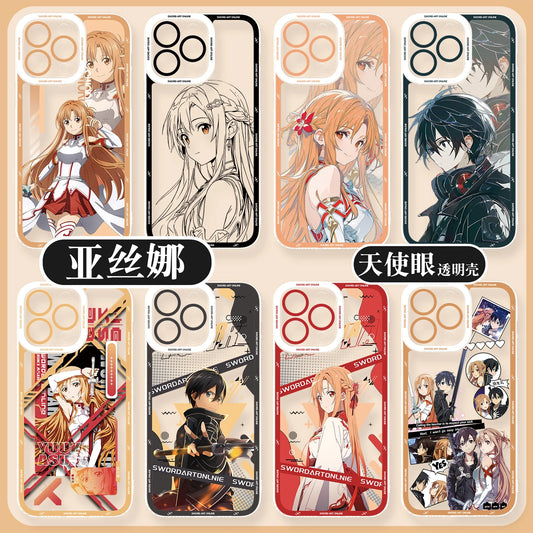 Japanese Anime Sword Art Online Phone Case for Iphone 17 16 15 14 13 12 11 Pro Max Plus Mini Air Asuna Kirito Phone Cover