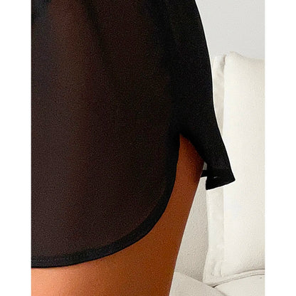 Swim Shorts Women High Waist Shorts Wraps Ups Pants Beach Up Women For Swimwear Cover Cover Mesh Ruffle Swim Shirt And Shorts