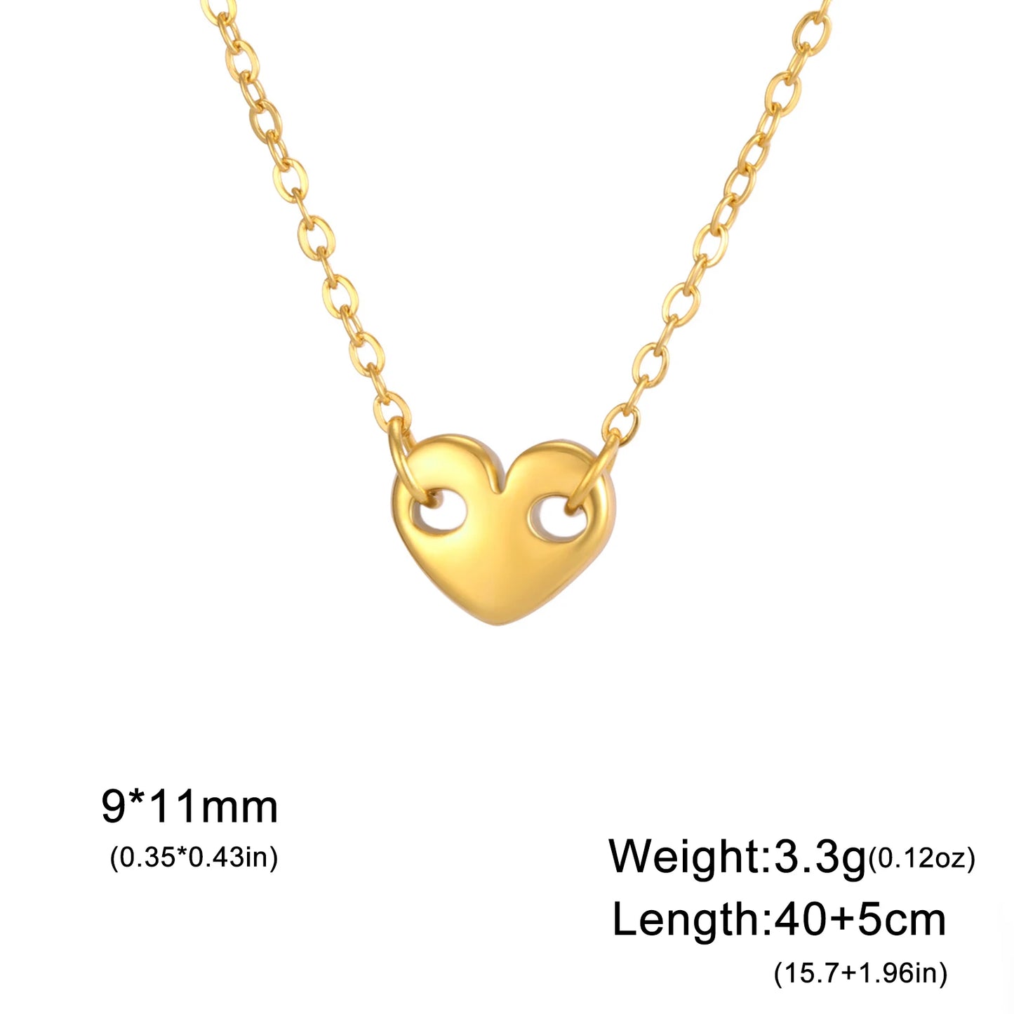 COOLTIME Love Heart Necklace for Women Stainless Steel Choker 2025 Trend Fashion Minimalist Party Jewelry Gift New in