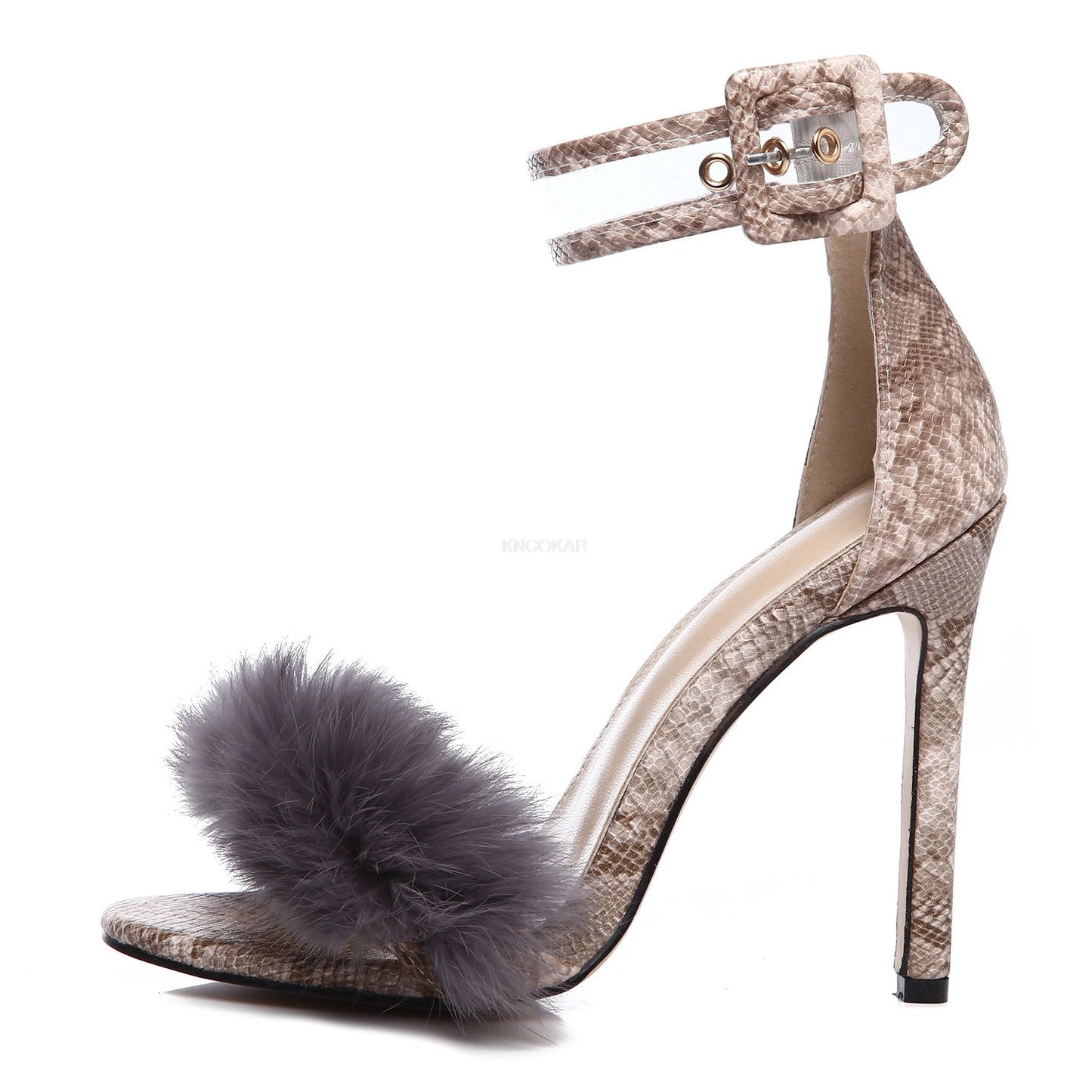 Summer New Fashion Plush One Strap High Heel Sandals Hollow Out Sexy Women Heels Women's Wedding Sexy Shoes