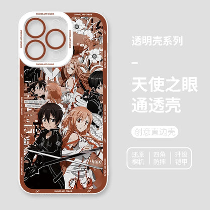 Japanese Anime Sword Art Online Phone Case for Iphone 17 16 15 14 13 12 11 Pro Max Plus Mini Air Asuna Kirito Phone Cover
