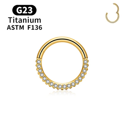 G23 Titanium Bamboo Shape Nose Ring Septum Ring Hoop 16G Zircon Ear Cartilage Tragus Helix Daith Piercing Earrings Body Jewelry