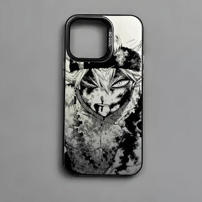 B-Black Clover Asta Fishion Phone Case For IPhone 17 16 15 14 13 12 11 Pro Max Air Multicolor Matte Laser Metallic Aurora Funda