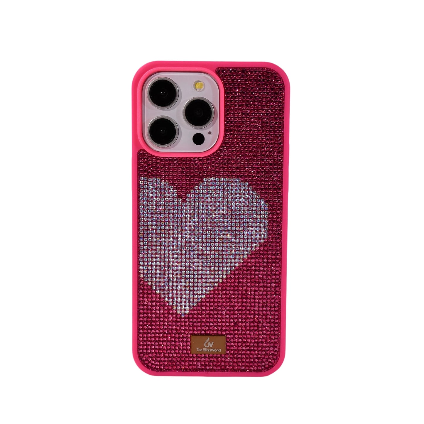 Glitter Diamond Half Heart Case For Iphone 17 16 Pro Max 15Plus 14 13 Air Tpu Bezel Full Cover Ladies Elegant Glitter Phone Case