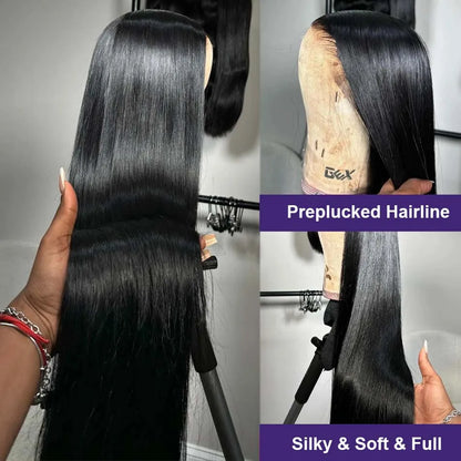 30 40 Inch 200 Density Bone Straight 13X6 Hd Lace Frontal Wig 13X4 Transparent Lace Front Pre Plucked 100% Human Hair For Women