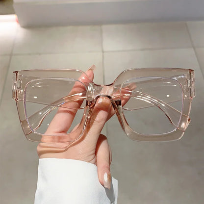 Large Square Frame Clear Lens Glasses Anti Blue Light Spectacles Optical Square Computer Big Eye Glasses Frame Eyewear