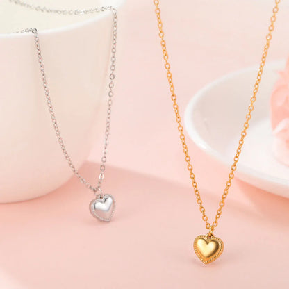 COOLTIME Love Heart Necklace for Women Stainless Steel Choker 2025 Trend Fashion Minimalist Party Jewelry Gift New in