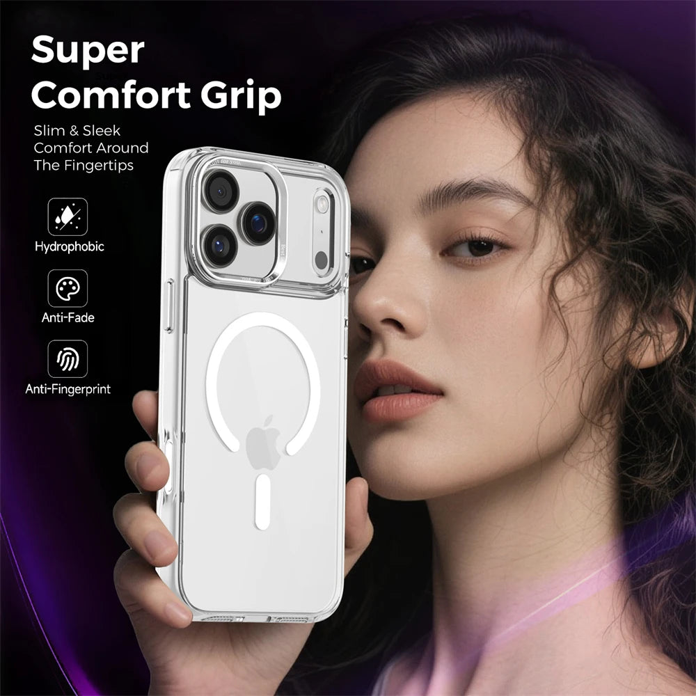 Luxury Anti-Yellow Strong Magnetic Case for iPhone 17 Pro Max Air 16 15 14 13 12 11 Magsafe Shockproof Wireless Charging Cover