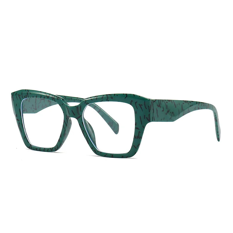 Luxury Brand Anti Blue Light Oversized Square Reading Glasses Women Optical Eyeglasses Computer Goggles Eyewear Dark Blue Frames