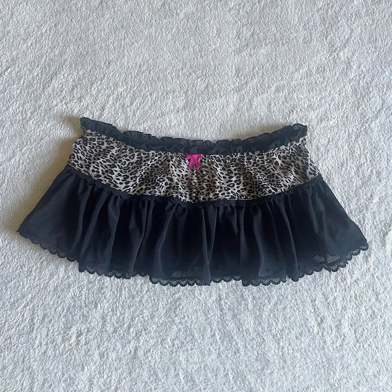 Unique Rock Gothic Aesthetics Mesh yarn Y2K Dress Harajuku Hip Hop Fashion Braces skirt Punk Streetwear A-line skirt Dark style