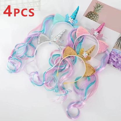 1 piece of new unicorn headband, wig and hair accessory, cute cartoon headband