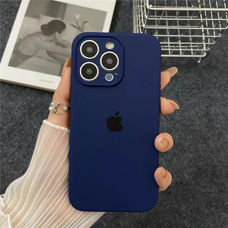 Original Liquid Silicone Phone Case For iPhone 13 16 15 12 14 Pro Max  Cases For iPhone 14 15 13 12 16 Plus Protection Cover