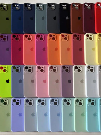 Original Liquid Silicone Phone Case For iPhone 13 16 15 12 14 Pro Max  Cases For iPhone 14 15 13 12 16 Plus Protection Cover