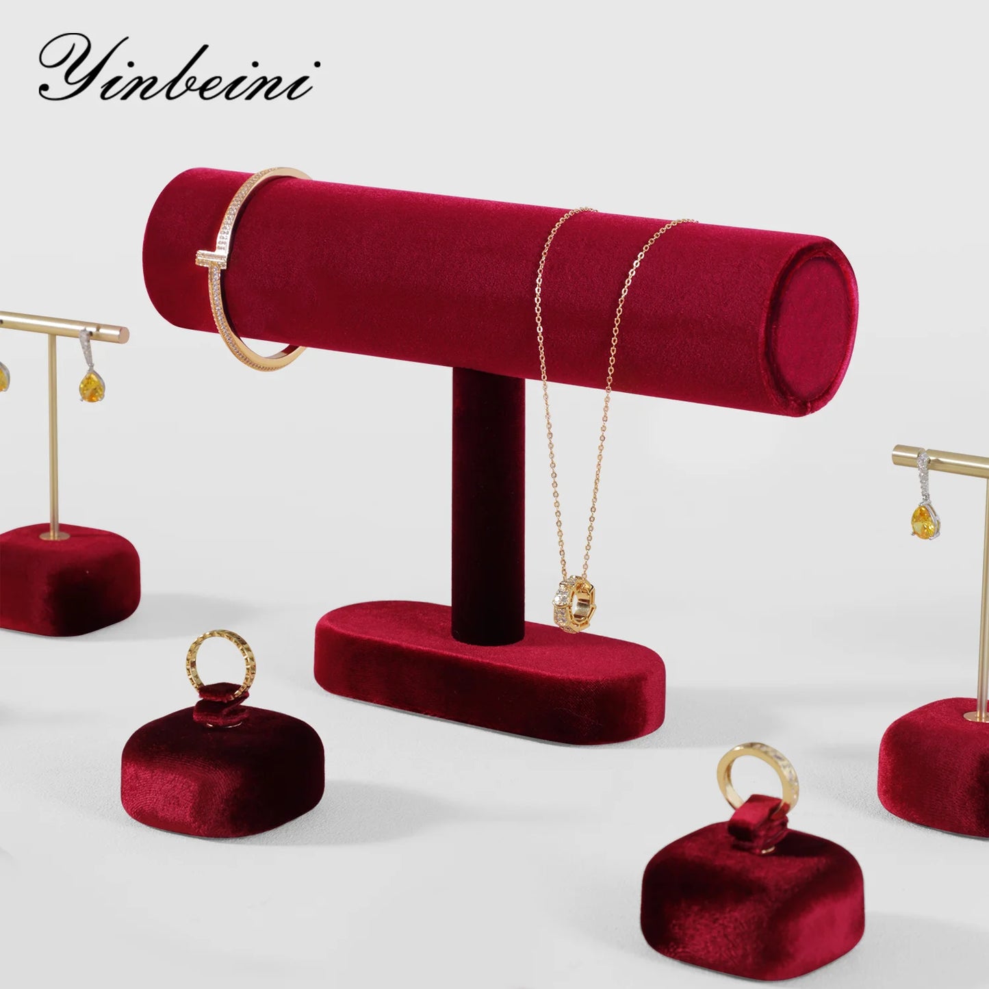 Yinbeini Velvet Bangle Bracelet Watch Display Stand Jewelry Display Stand Store Jewelry Display Props TB001