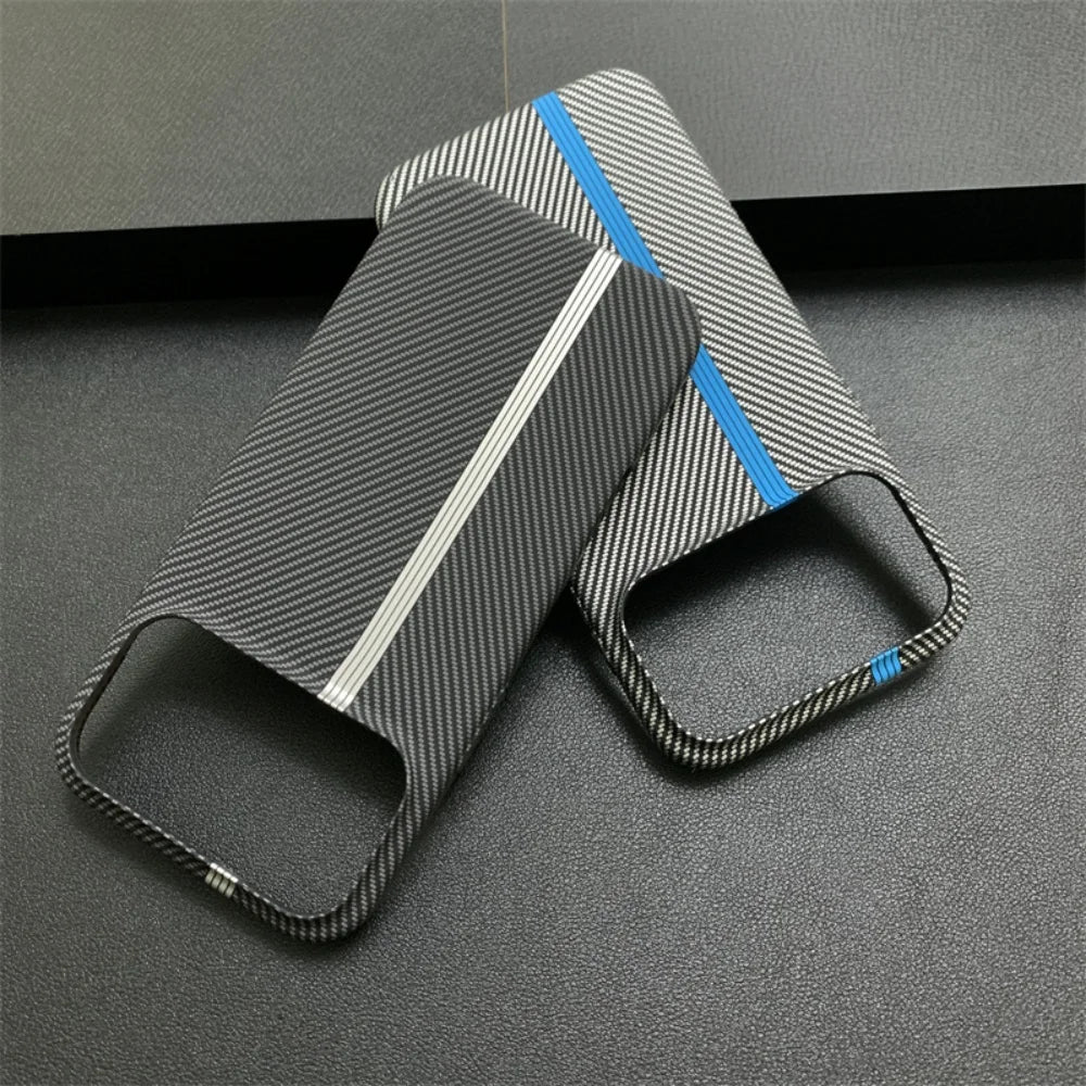 Luxury Carbon Fiber Plastic UltraThin Armor Case For iPhone 17 16 15 14 Plus 13 12 11 Pro Max Shockproof Protect Hard Cool Cover