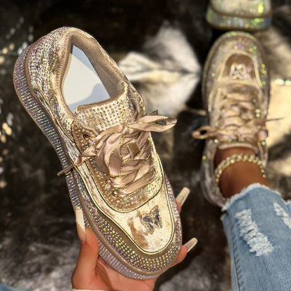 Luxury Designer Women Sneakers Outdoor Platform Female Sneakers Women Fashion Luxury Rhinestone Ladies Shoes Zapatos De Mujer.