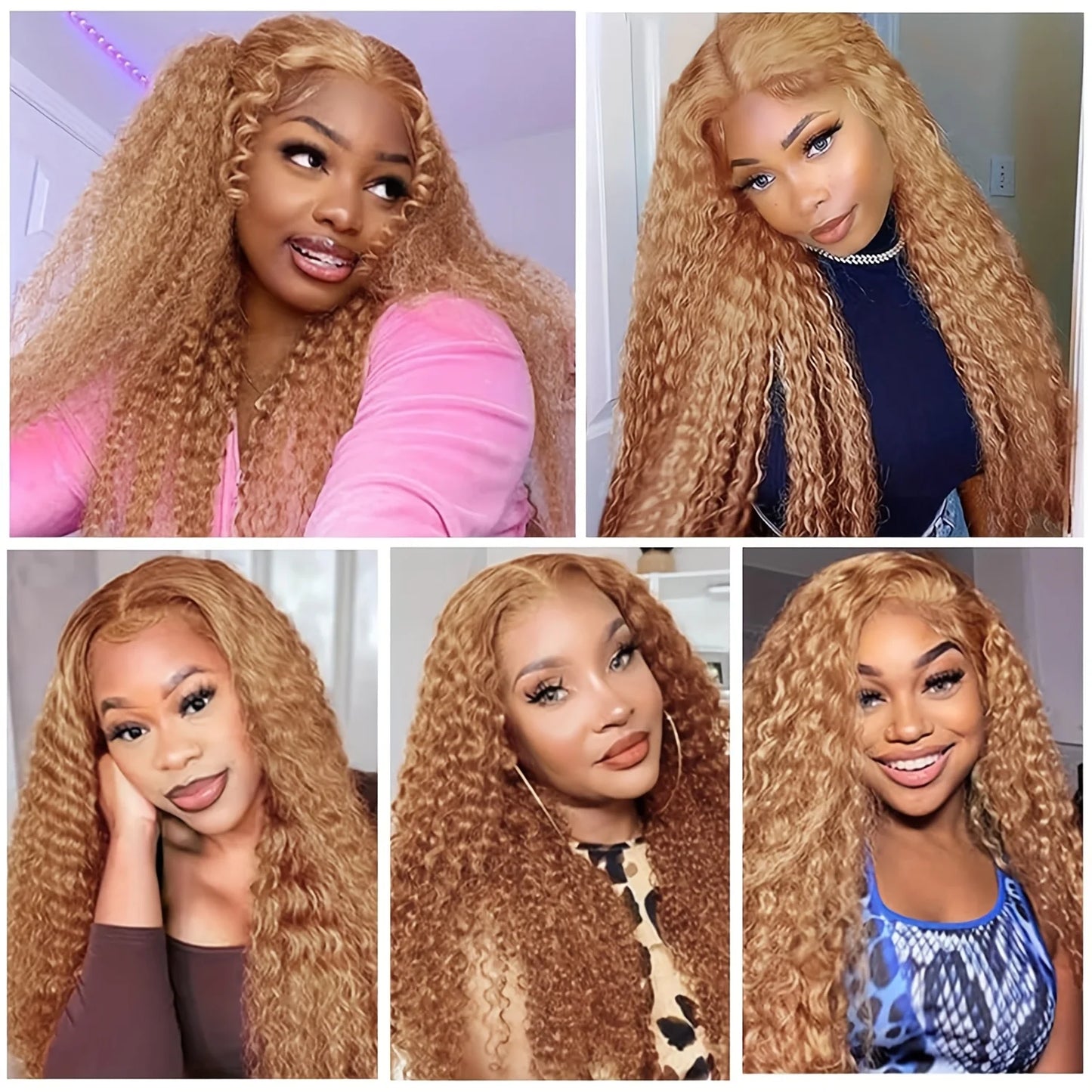 38 Inch 13x6 HD Transparent Lace Front Wig Human Hair Deep Wave Pre Plucked 200% Density Honey Blonde Human Hair Wig For Women