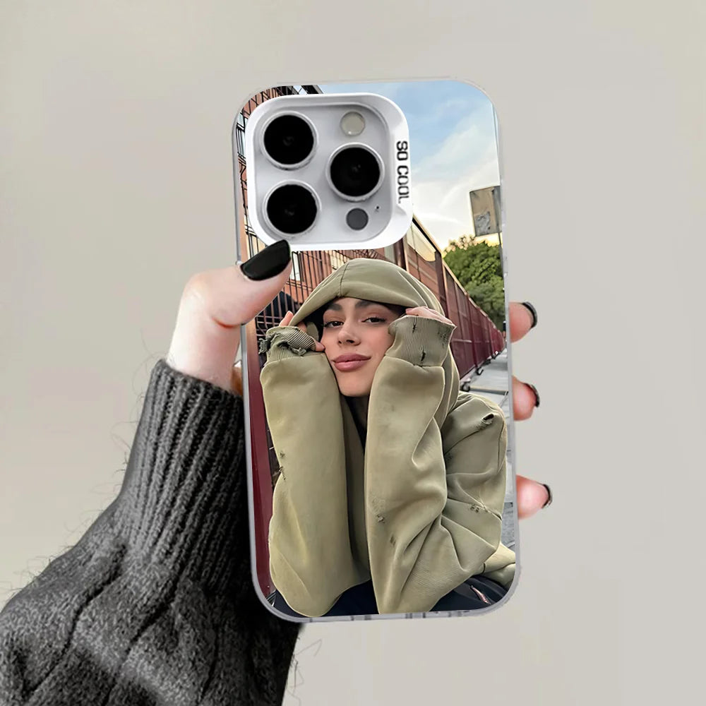 TINI Martina Stoessel Phone Case For iPhone 16,15,14,13,12,11,Pro,Max,Plus,Mini,XS,SE Anti Fall Gray White Matte Hard Bumper