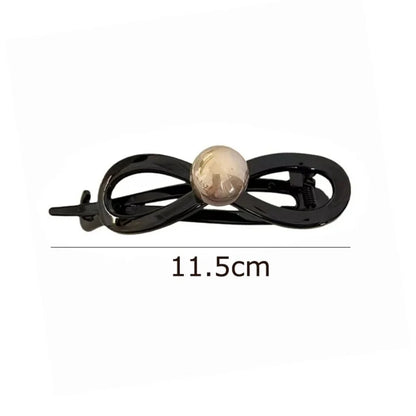 1PC New Twisted Hair Clip Plastic Imitation Pearl Hairpin Twisted Design Hairpin Barrettes Women Hair Accessories Black