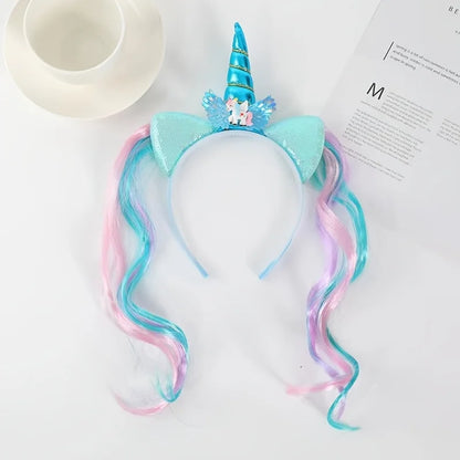 1 piece of new unicorn headband, wig and hair accessory, cute cartoon headband