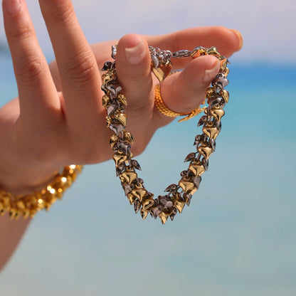 Ferris Wheel Chic Multi Hearts Love Stainless Steel Bracelet for Women two-tone Waterproof Charm Luxury Jewelry Gift