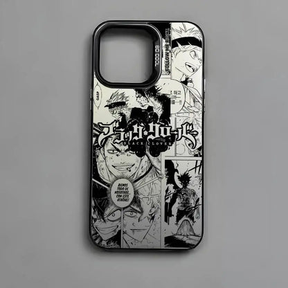 B-Black Clover Asta Fishion Phone Case For IPhone 17 16 15 14 13 12 11 Pro Max Air Multicolor Matte Laser Metallic Aurora Funda
