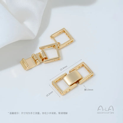 14K Gold-plated Zirconium Multi-row Multi-purpose End Clasp Diy Handcrafted Beaded Bracelet Necklace Clasp Accessory Material