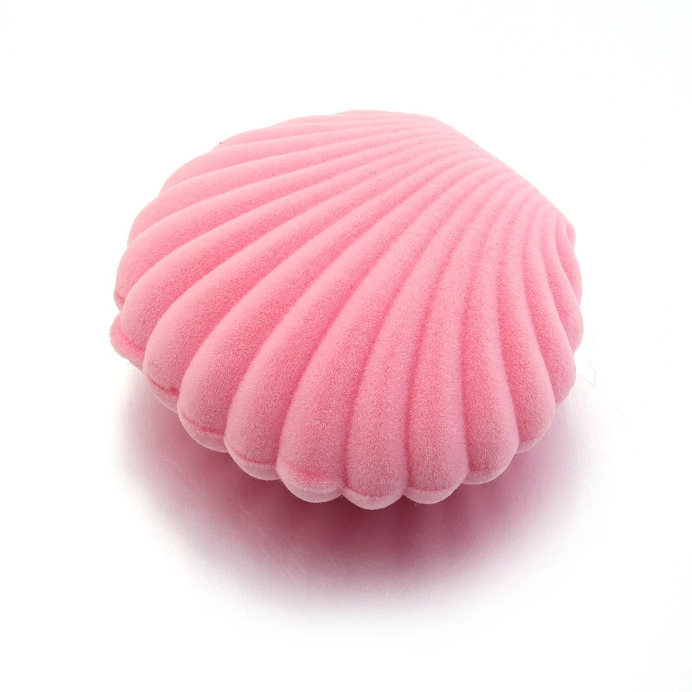 1 Piece Lovely Shell Shape Velvet Jewelry Box Necklace Earrings Pendant Storage Box For Wedding Party Gifts Display Box Holder