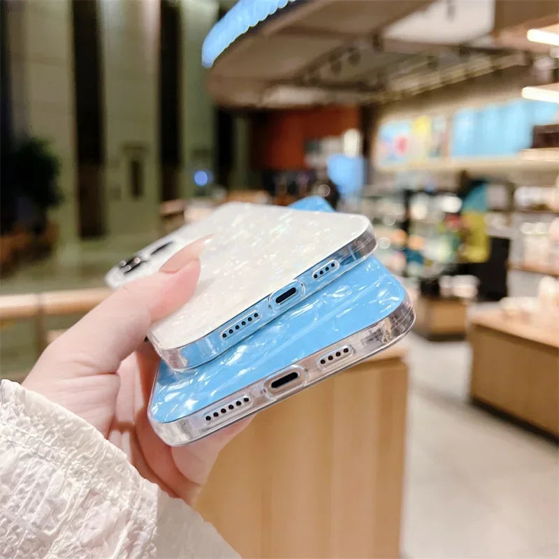 Glitter Marble Silicone Case For iphone 17 Air 16 16E 15 14 12 13 Mini 11 Pro Max Plus Silicone Soft TPU Back Phone Cases Cover