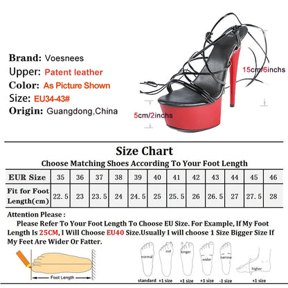 Lace-up Female Shoes 2025 New Ankle Strap Nightclub Club High Heels For Women 15CM Stiletto Round Toe Platform Gladiator Sandals