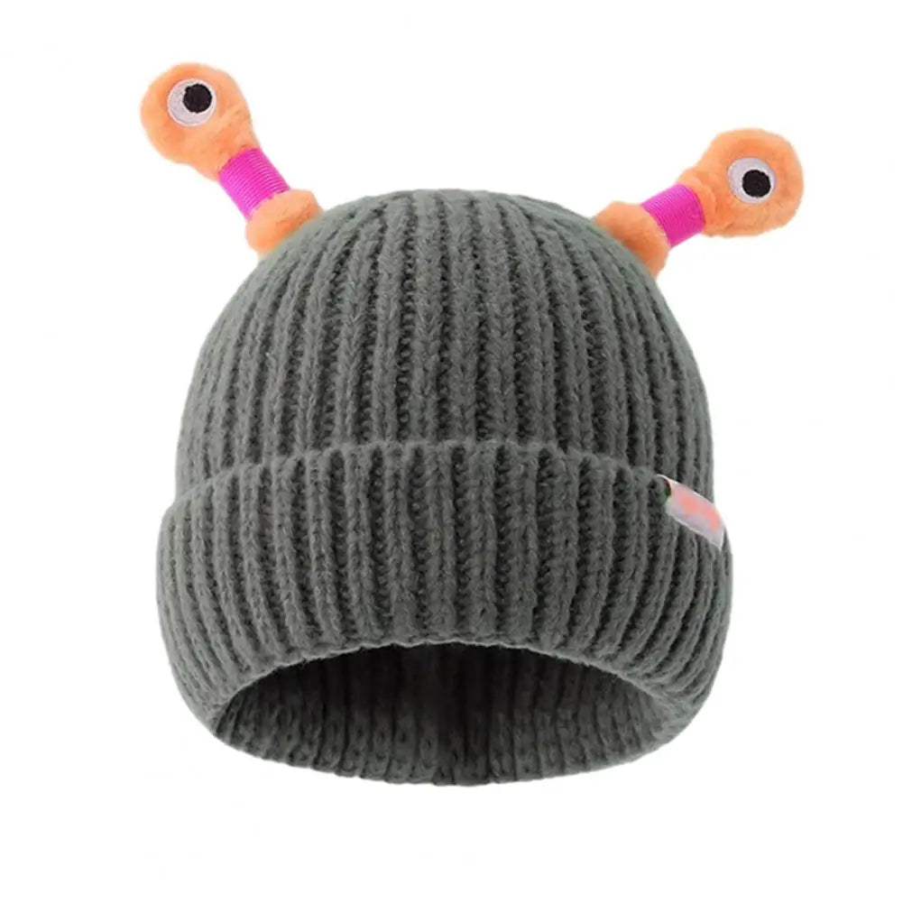 Luminous Led Light Little Monster Eyes Hat Beanie For Women Girls Cute Cartoon Antenna Winter Warm Funny Knitted Woolen Hat