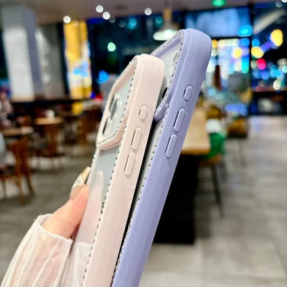 Solid Color Glitter Diamond Phone Cases For iPhone 17 17AiR Air 17Pro 17ProMax Pro Max Case Rhinestone Transparent Cover Carcase