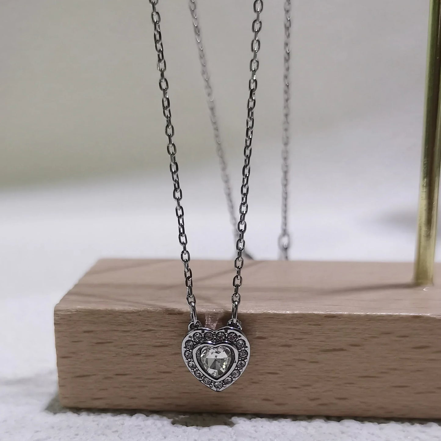 Original Princess Sparkling Crystal Wedding High-end Jewelry Set Charming Women's Heart-shaped Necklace Earrings Bracelet Ring