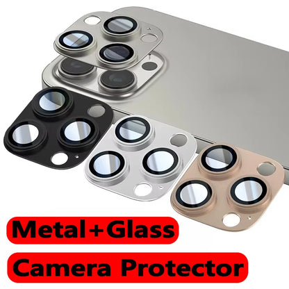 Titanium Camera Lens Protector Case Cover For iPhone 16 Pro Max 11 14 Pro 13 12 15 15Pro Max 12Mini Protection Phone Accessories