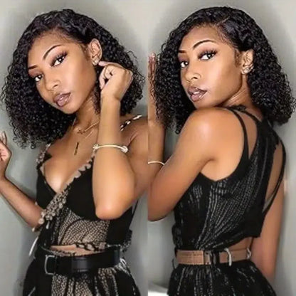Curly Bob Human Hair Lace Frontal Wig 4C Kinky Curly Edges Wigs 13x4 Transparent Lace Front Wigs For Black Women 4x4 Short Wigs