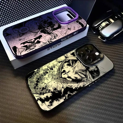B-Black Clover Asta Fishion Phone Case For IPhone 17 16 15 14 13 12 11 Pro Max Air Multicolor Matte Laser Metallic Aurora Funda