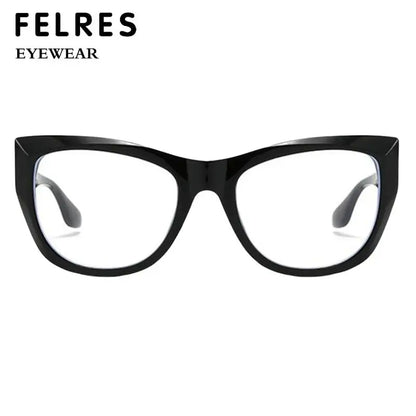 Trendy Oversized Reading Glasses Women Men High Quality Anti Blue Light Presbyopia Eyewear Cat Eye Optical Prescription Glasses