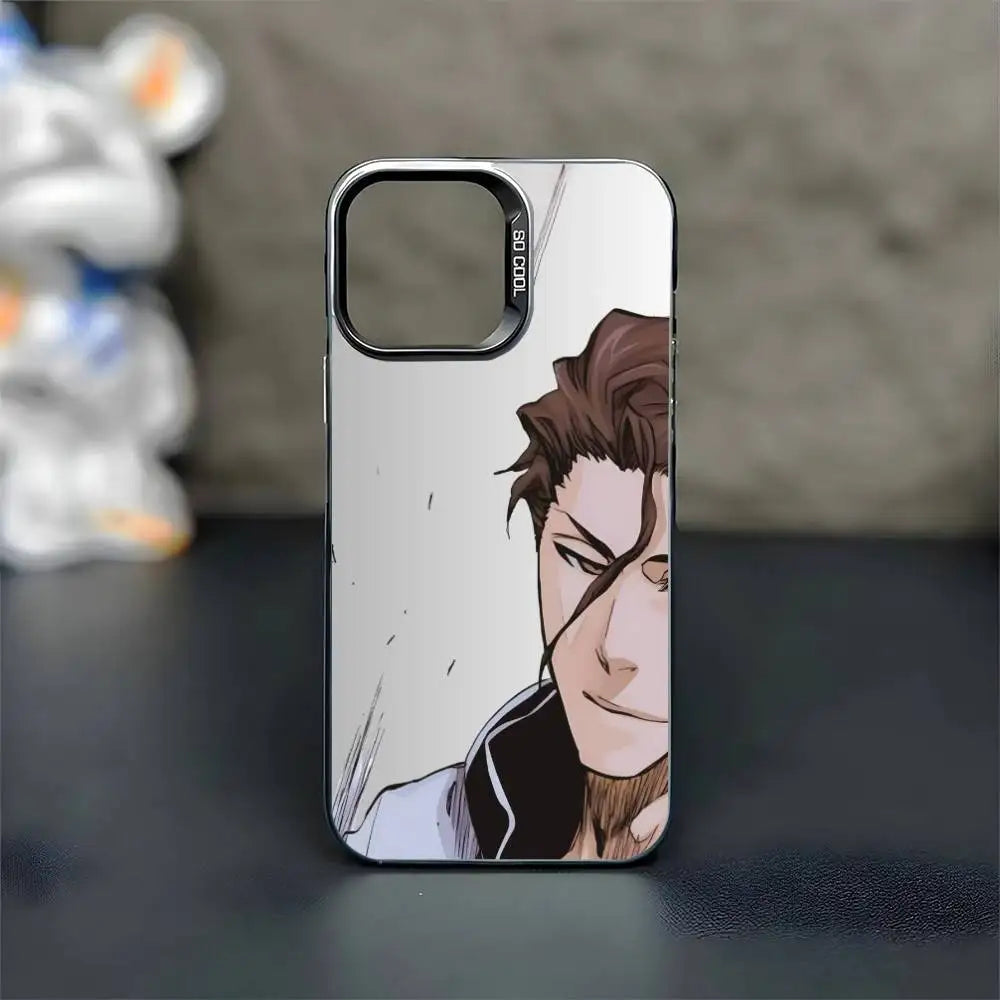 Bleach Aizen Sousuke Phone Case For iPhone 16,15,14,13,12,11,Mini,Pro,MAX Black Matte Shockproof Cover