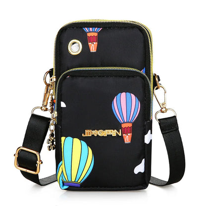 New Balloon Mobile Phone Crossbody Bags for Women Fashion Women Shoulder Bag Cell Phone Pouch With Headphone Plug 3 Layer Wallet.