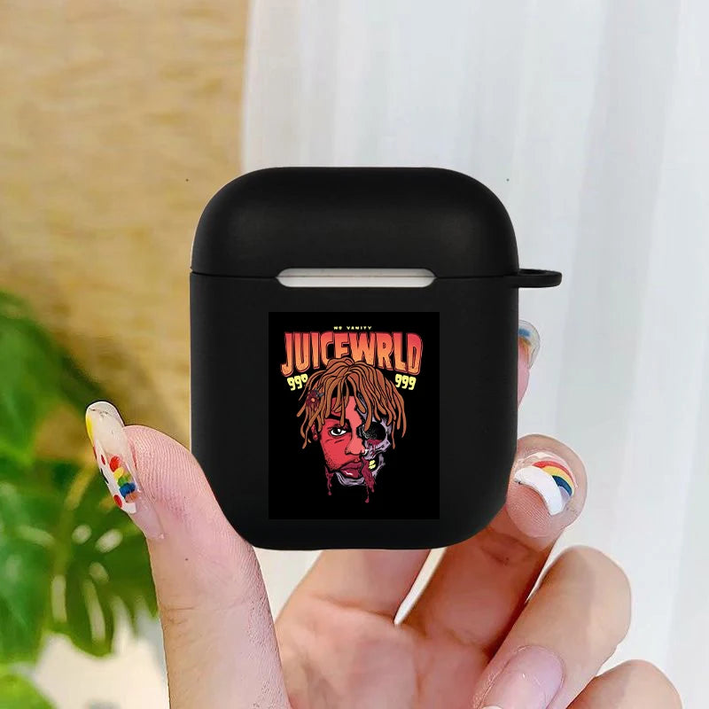 Fashion Juice WRLD 999 Soft silicone TPU Case For AirPods Pro2 1 2 3 4 black Silicone Wireless Bluetooth Earphone Box Cover