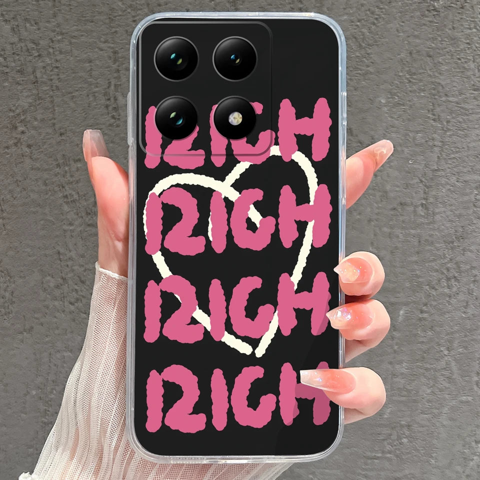 Case For Xiaomi 15 15T Pro Ultra Colorful Love Heart Durable Lightweight Soft Transparent Bumper For Xiaomi15Pro 15Ultra Fundas