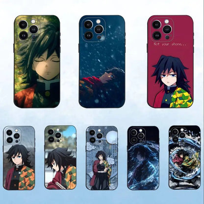 Anime G-giyu T-tomioka  Phone Case For iPhone 16,15,14,13,12,11 Plus,Pro Max,XS,X,XR,SE,Mini,8,7,Soft Silicone Black Cover