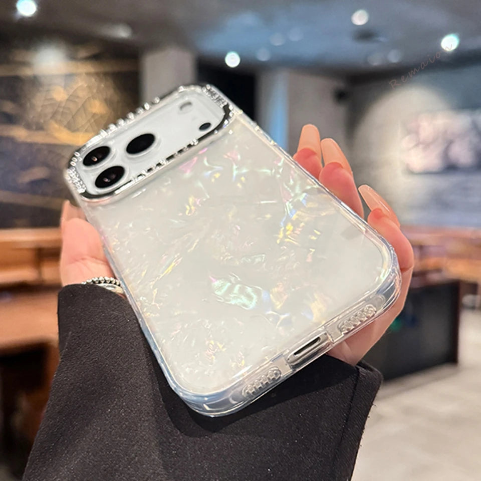 Cute Bling Bling Glitter Phone Case For iPhone 17 Air 11 12 13 16 Pro Max 15 14 16 Plus 17Pro Max Shell Pattern Protector Cover
