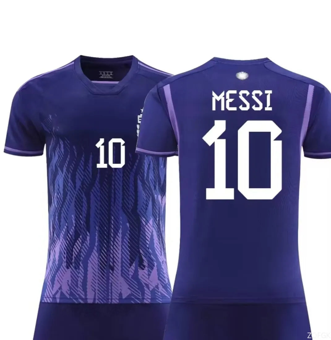 2023 New World Cup Football Argentina 3-star Champions League Jersey Messi No.10 3D Digital Printed T-shirt