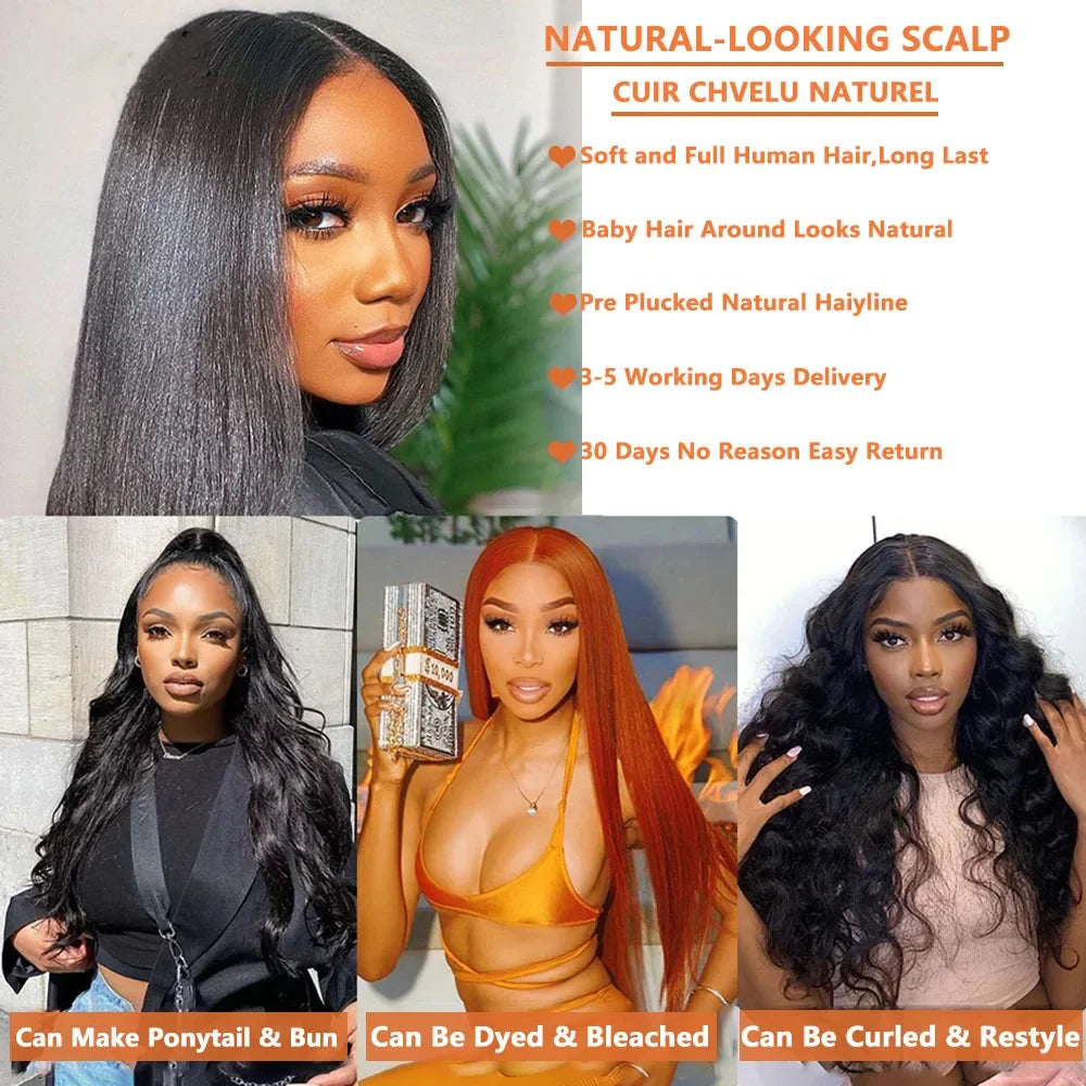 30Inch 13X6 Lace Front Wigs Human Hair Straight HD Lace Front Wigs Human Hair Straight Glueless Wigs Human Hair13X4 Frontal Wigs