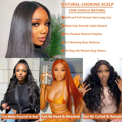 30Inch 13X6 Lace Front Wigs Human Hair Straight HD Lace Front Wigs Human Hair Straight Glueless Wigs Human Hair13X4 Frontal Wigs