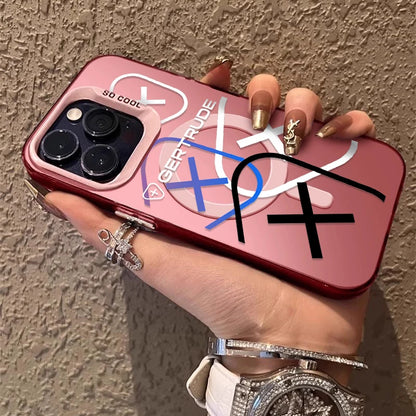 Fashion Lovely Design Magsafe Magnetic Case for G-Gertrudes iPhone 11 12 13 14 15 16 Pro Max Plus Silver Plated Anti Fall Cover