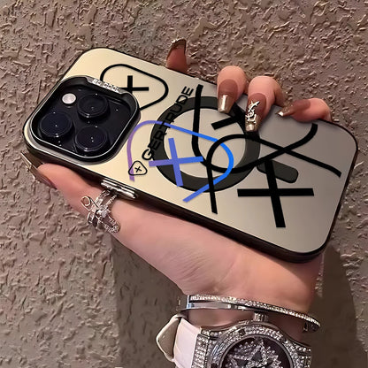 Fashion Lovely Design Magsafe Magnetic Case for G-Gertrudes iPhone 11 12 13 14 15 16 Pro Max Plus Silver Plated Anti Fall Cover