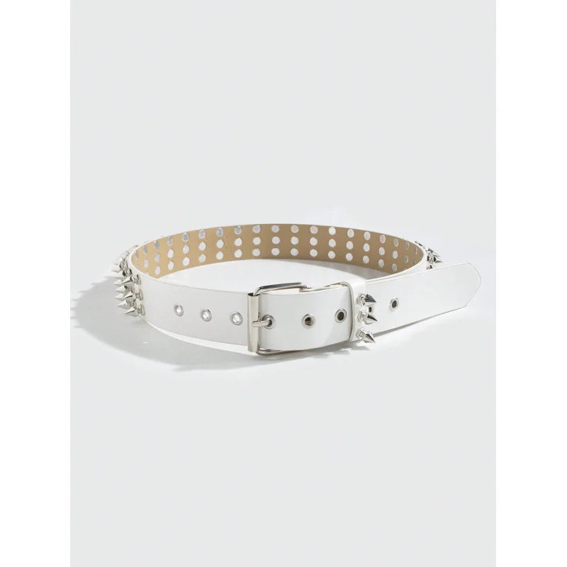 1pc Women's Cool Punk Style Rivets Decorated Heavy Metal Dark Belt